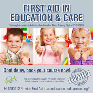 HLTAID012 Provide First Aid In Education And Care Setting - All Ages ...